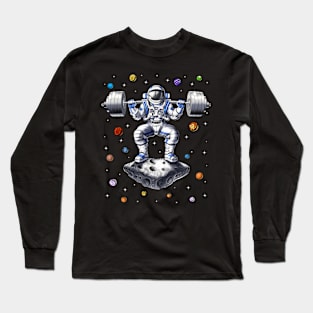 Astronaut Fitness Squats Long Sleeve T-Shirt